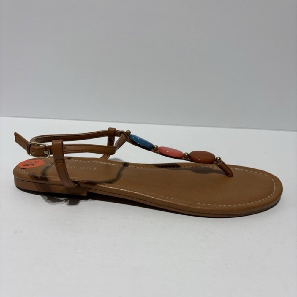 Madden Girl Women’s Pebble Thong Sandals Brown, Size 9.5 M